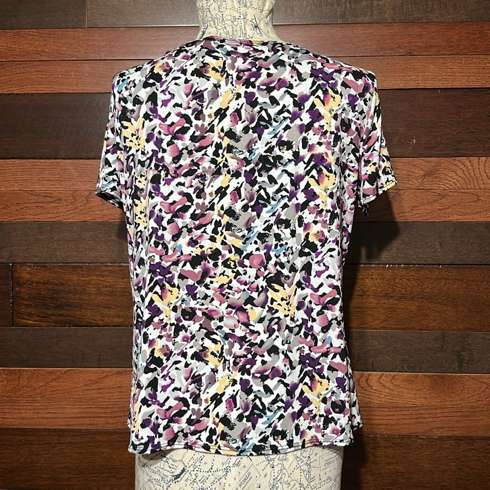 Elementz Purple and Yellow Abstract Print Blouse - Picture 8 of 10
